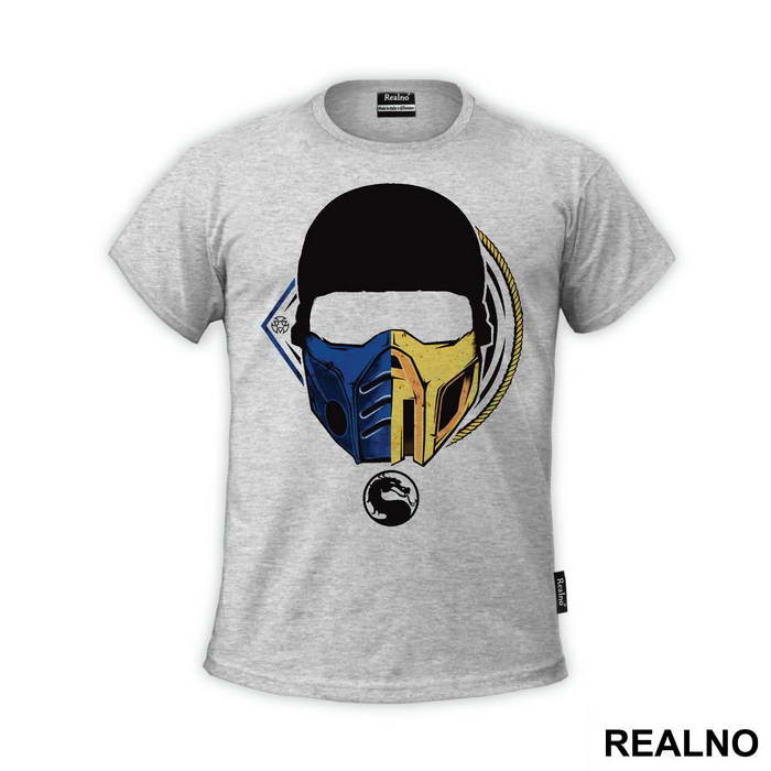 Half Scorpion Half Sub Zero Head Illustration - Mortal Kombat