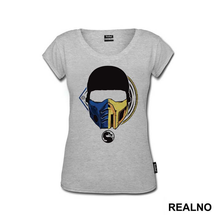 Half Scorpion Half Sub Zero Head Illustration - Mortal Kombat