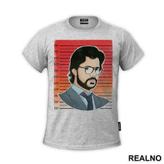 The Professor - El Profesor Mugshot - La Casa de Papel - Money Heist - Majica