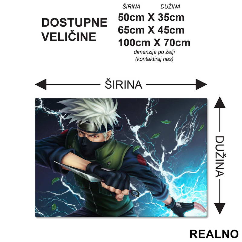 Kakashi With Knife - Naruto - Podmetač za sto