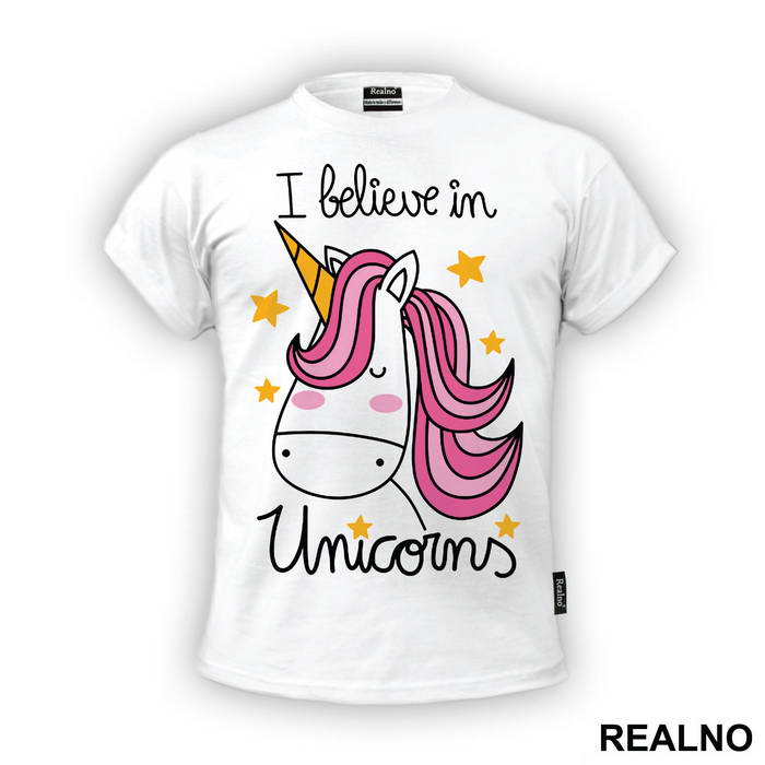I Believe In Unicorns Pink Hair - Jednorog - Majica