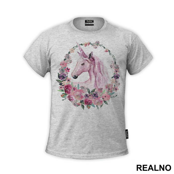 Surrounded By Flowers - Unicorn - Jednorog - Majica