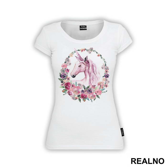 Surrounded By Flowers - Unicorn - Jednorog - Majica
