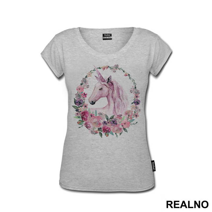 Surrounded By Flowers - Unicorn - Jednorog - Majica