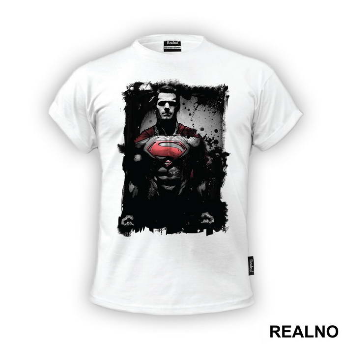 Man Of Steel Black and Red Portrait - Superman