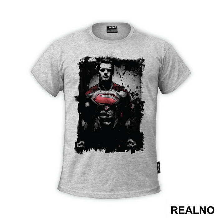 Man Of Steel Black and Red Portrait - Superman
