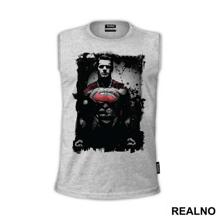 Man Of Steel Black and Red Portrait - Superman