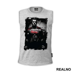 Man Of Steel Black and Red Portrait - Superman
