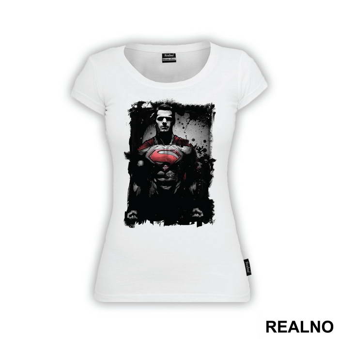 Man Of Steel Black and Red Portrait - Superman