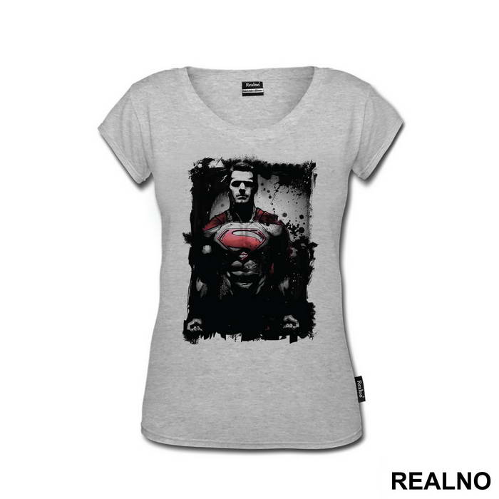 Man Of Steel Black and Red Portrait - Superman