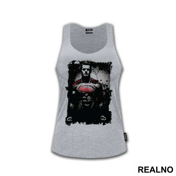 Man Of Steel Black and Red Portrait - Superman