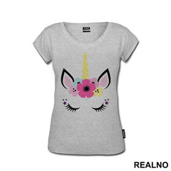 Flower On The Head - Unicorn - Jednorog - Majica