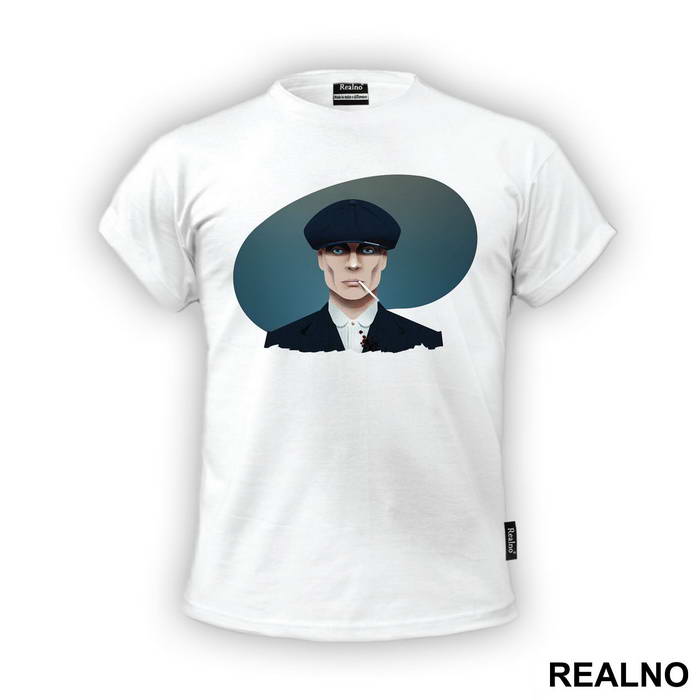 Thomas Shelby Portrait Blue Background - Peaky Blinders