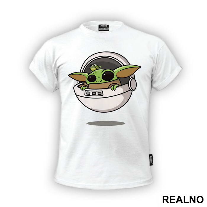 Baby Yoda And A Frog In The Crib - Yoda - Star Wars