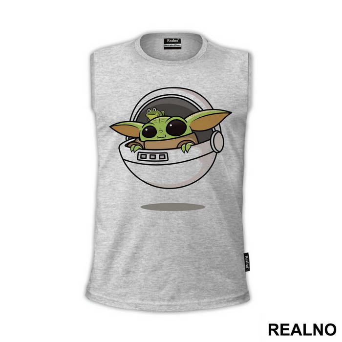 Baby Yoda And A Frog In The Crib - Yoda - Star Wars