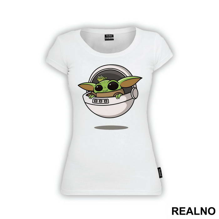 Baby Yoda And A Frog In The Crib - Yoda - Star Wars