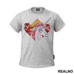 Unicorn With Palm Trees - Jednorog - Majica