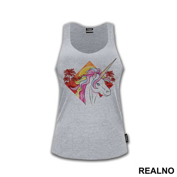 Unicorn With Palm Trees - Jednorog - Majica