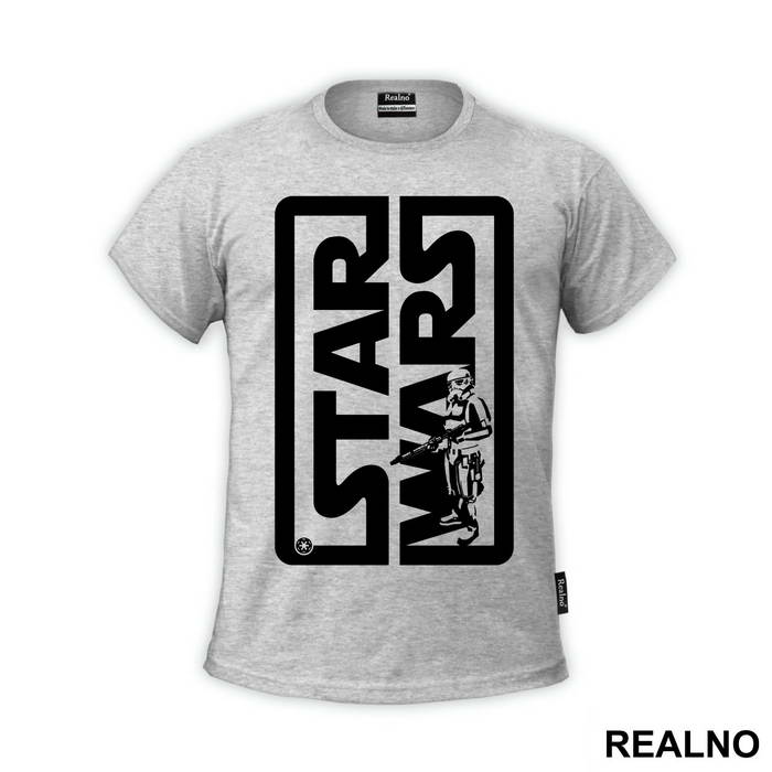 Stormtrooper In Logo - Star Wars