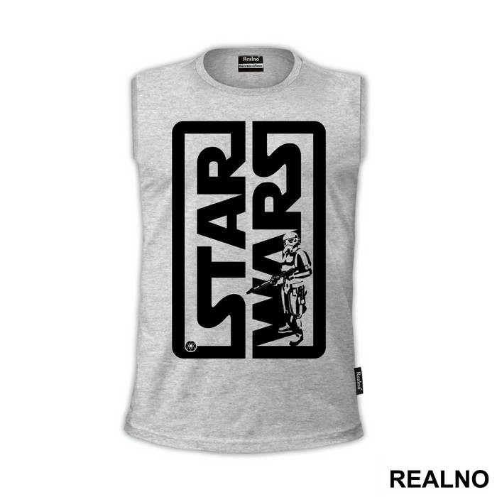 Stormtrooper In Logo - Star Wars