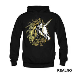 Unicorn Skeleton With Gold Hair - Jednorog - Majica