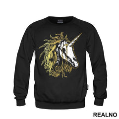 Unicorn Skeleton With Gold Hair - Jednorog - Majica