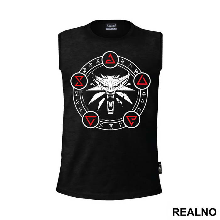 White Wold Red Symbols - The Witcher