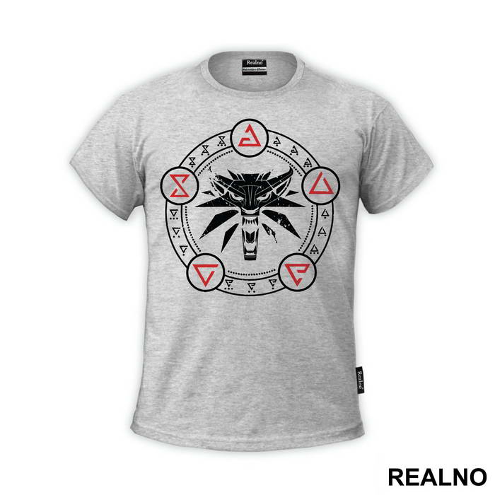White Wold Red Symbols - The Witcher
