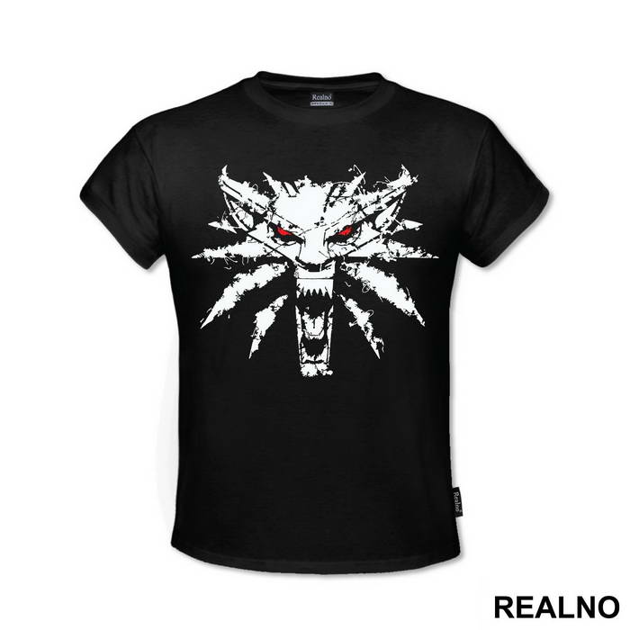 White Wold Splash Logo Red Yeys - The Witcher