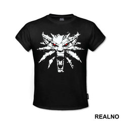 White Wold Splash Logo Red Yeys - The Witcher