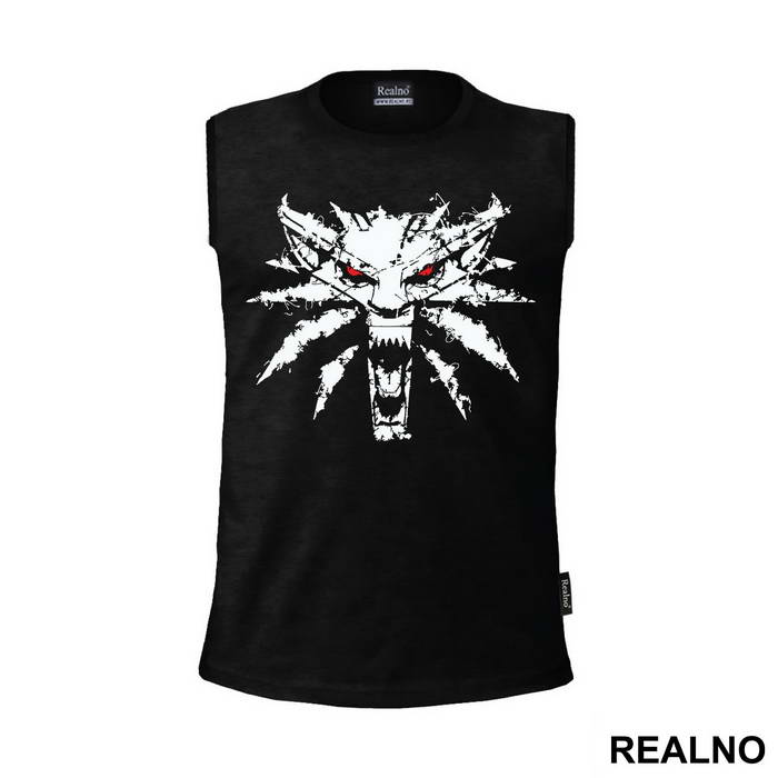 White Wold Splash Logo Red Yeys - The Witcher
