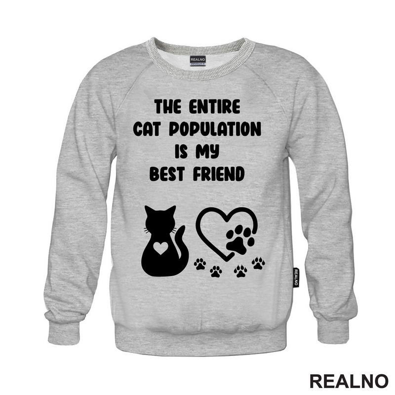 The Entire Cat Population Is My Best Friend - Heart And Paws - Mačke - Cat