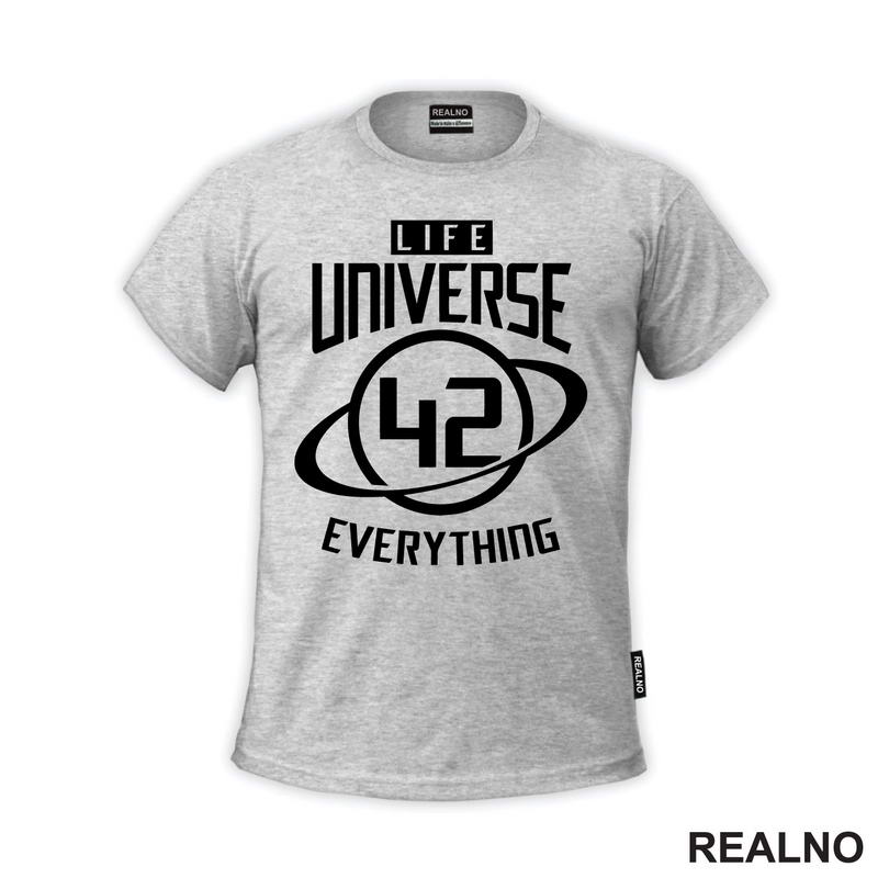 Life Universe Everything - 42 The Answer - White - The Hitchhiker's Guide to the Galaxy - Geek