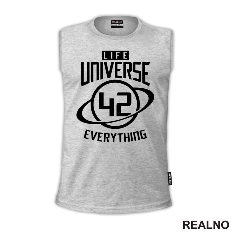 Life Universe Everything - 42 The Answer - White - The Hitchhiker's Guide to the Galaxy - Geek