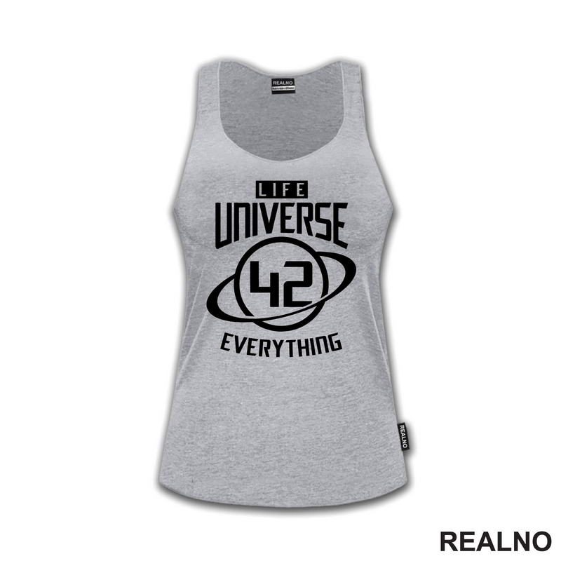 Life Universe Everything - 42 The Answer - White - The Hitchhiker's Guide to the Galaxy - Geek