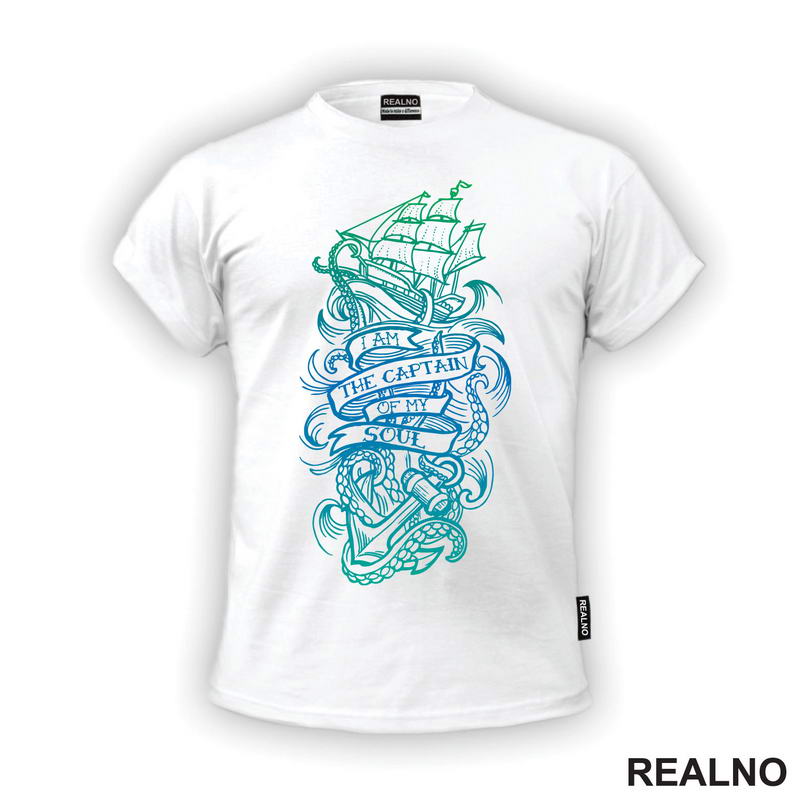 I Am The Captain Of My Soul - Ship, Waves, Anchor - Colors - Motivation - Quotes