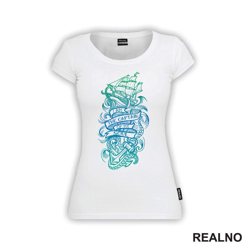 I Am The Captain Of My Soul - Ship, Waves, Anchor - Colors - Motivation - Quotes