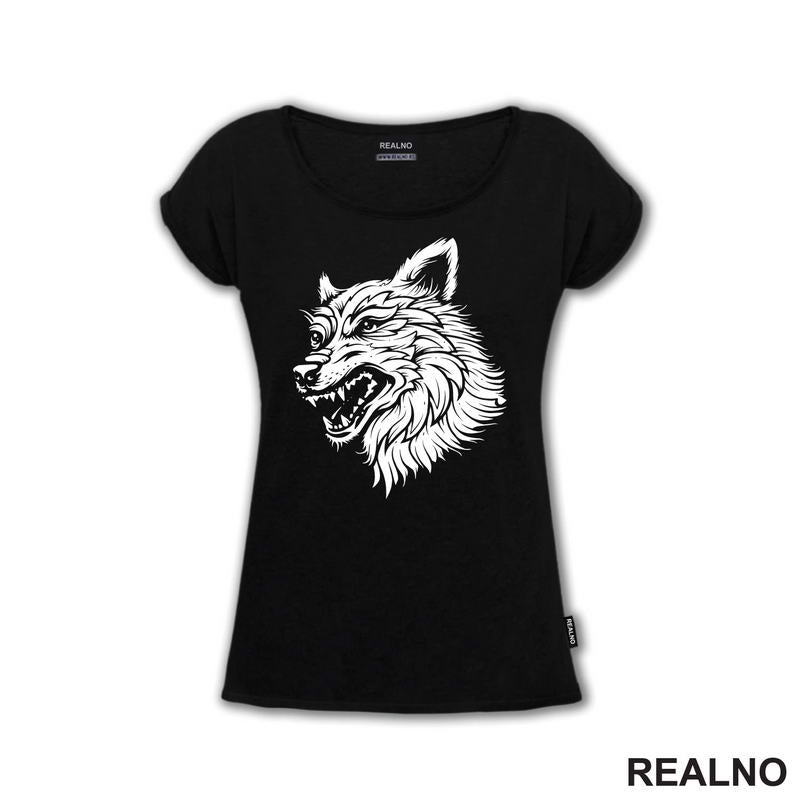 Angry Head Wolf Silhouette - Vuk - Životinje