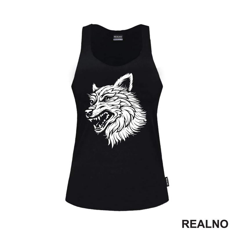 Angry Head Wolf Silhouette - Vuk - Životinje
