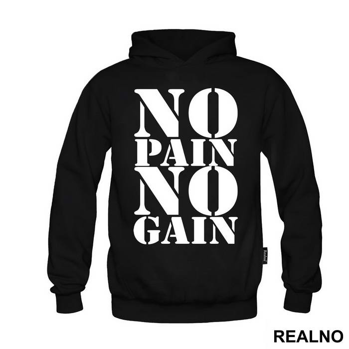 No Pain No Gain Clear And Big - Trening - Majica