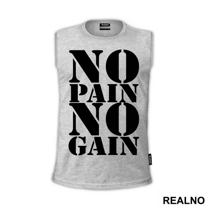No Pain No Gain Clear And Big - Trening - Majica
