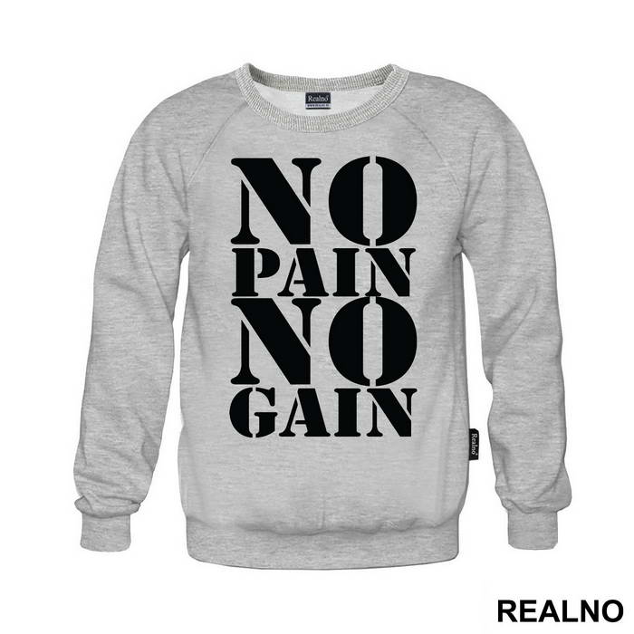No Pain No Gain Clear And Big - Trening - Majica