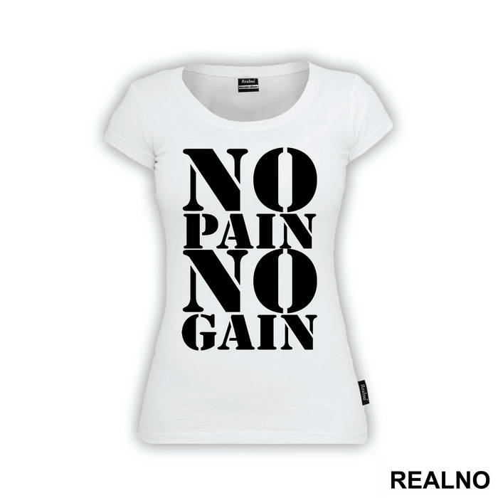 No Pain No Gain Clear And Big - Trening - Majica