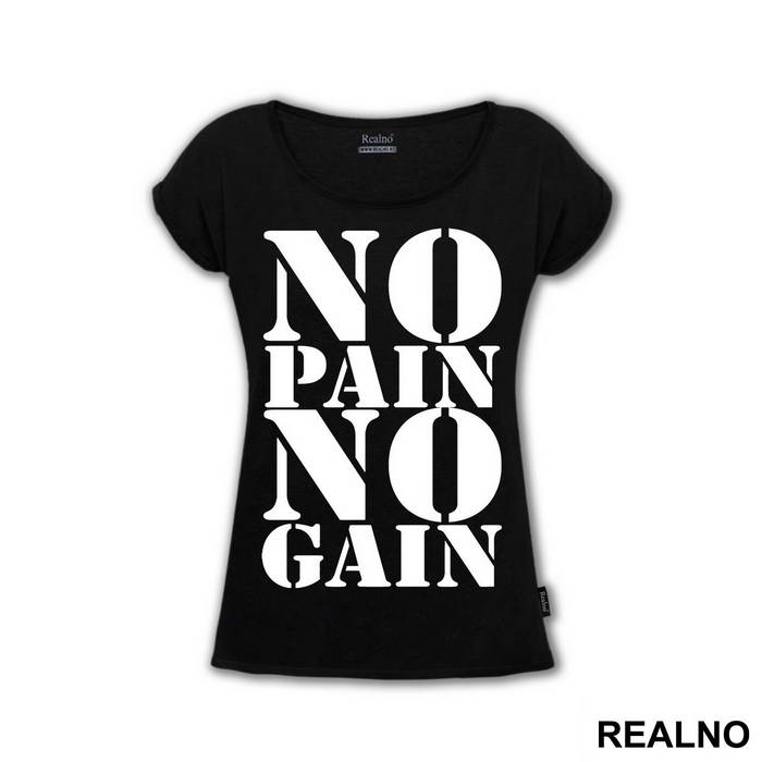 No Pain No Gain Clear And Big - Trening - Majica