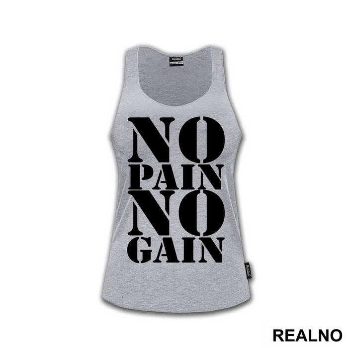 No Pain No Gain Clear And Big - Trening - Majica