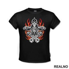 Skull Biker - Fire - Moto - Motori