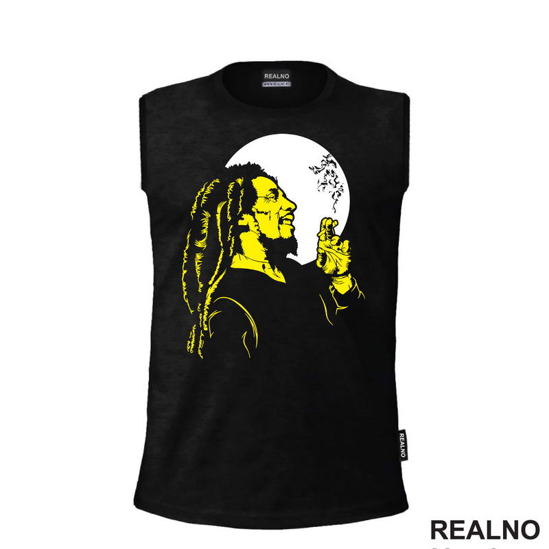 Bob Marley Sihlouette - Yellow And White - Muzika