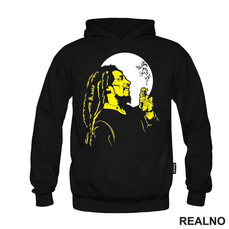 Bob Marley Sihlouette - Yellow And White - Muzika