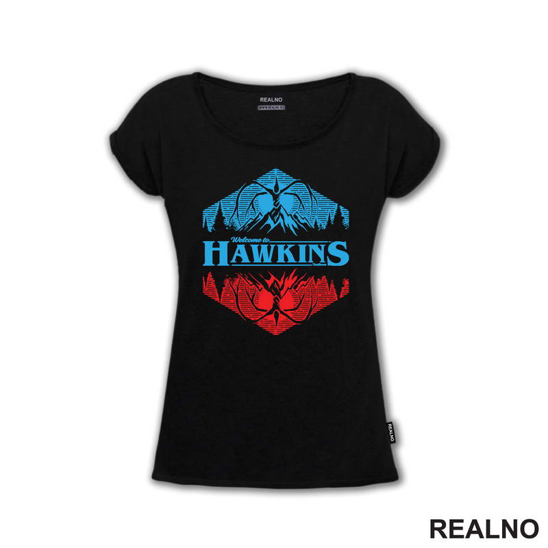 Welcome To Hawkings - Blue And Red - Stranger Things