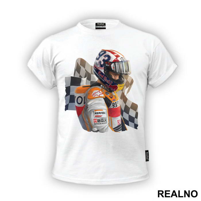 Marquez And A Finish Line Flag - 93 - MotoGP - Sport - Majica
